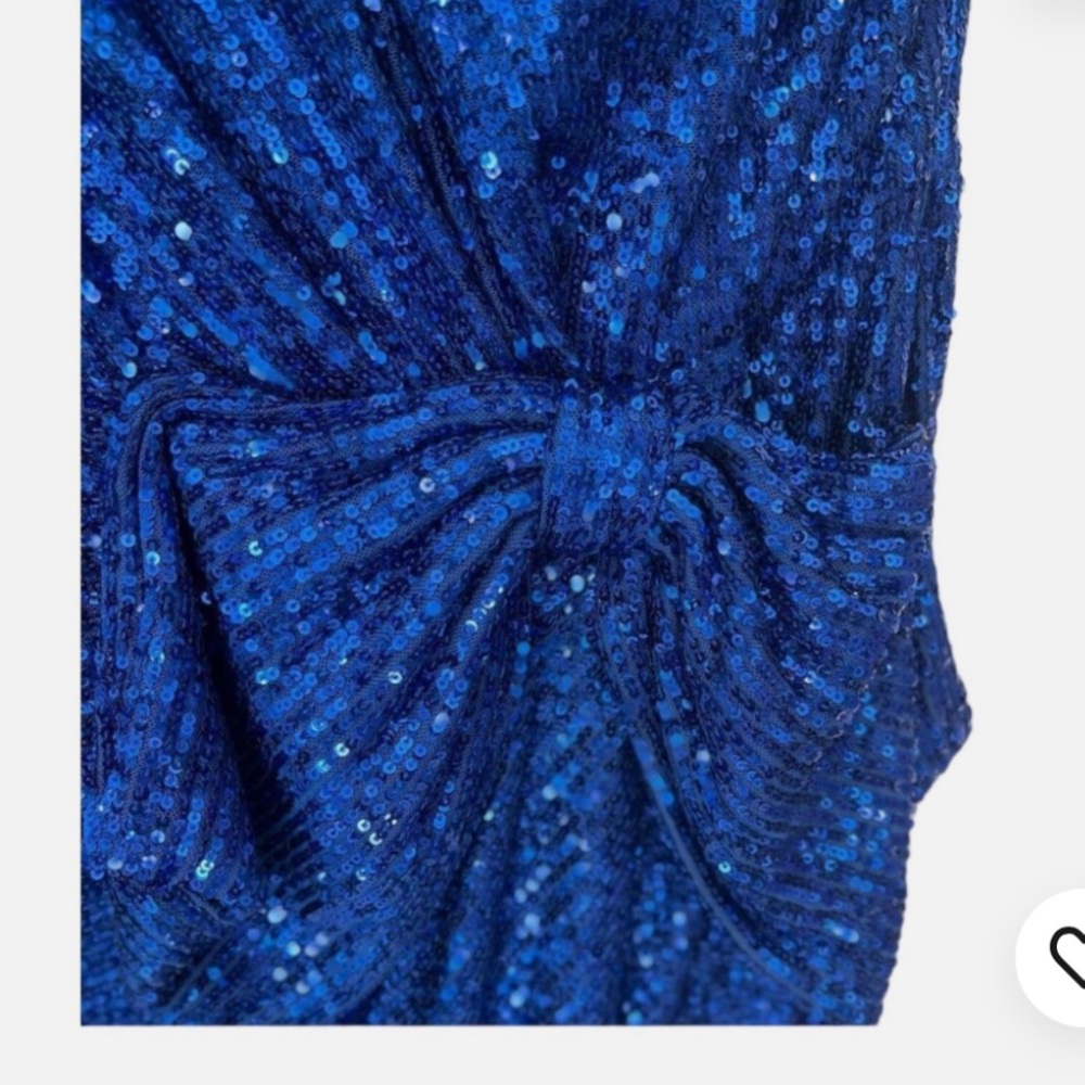 #101 Jay Godfrey one shoulder blue sequence gown - Picture 5 of 5
